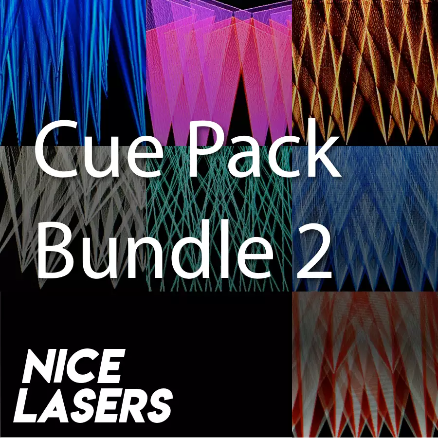 Cue Pack Bundle 2 by Nice Lasers with colorful laser patterns.