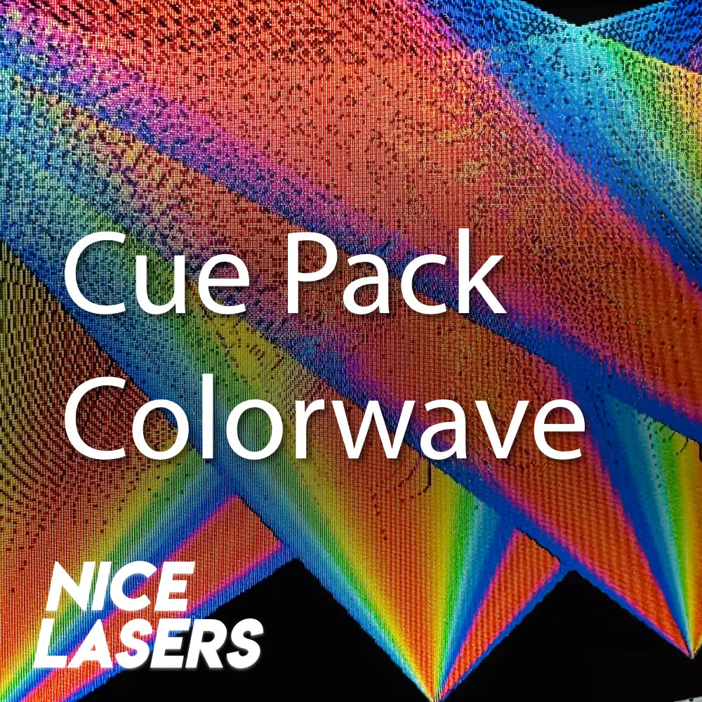 Colorwave Cue Pack by Nice Lasers - Vibrant, high-quality laser design featuring dynamic rainbow patterns for QuickShow.