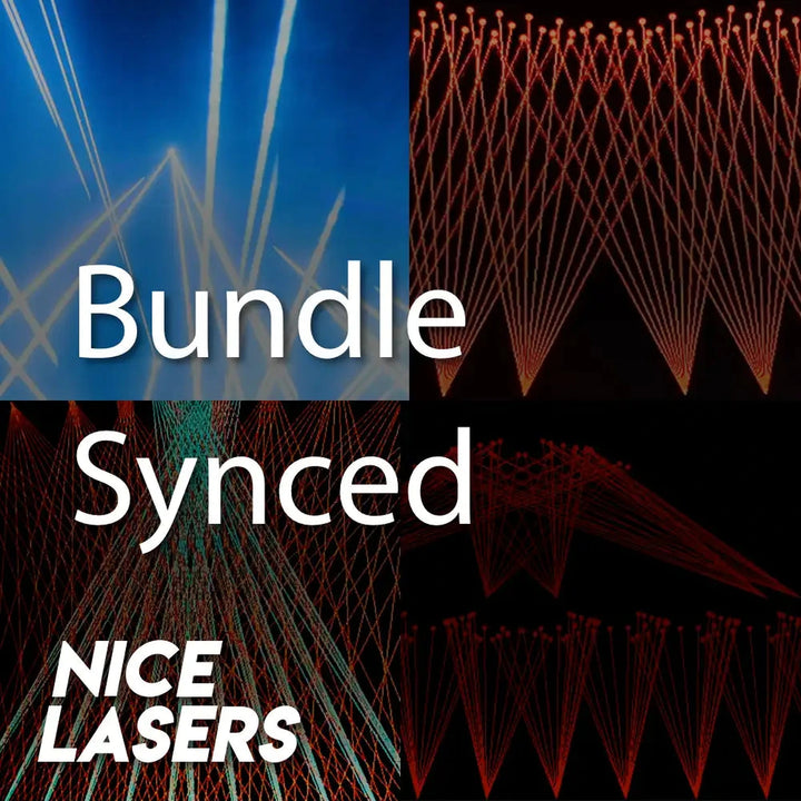 Beat-Sync Series laser cue pack bundle with 'Nice Lasers' branding