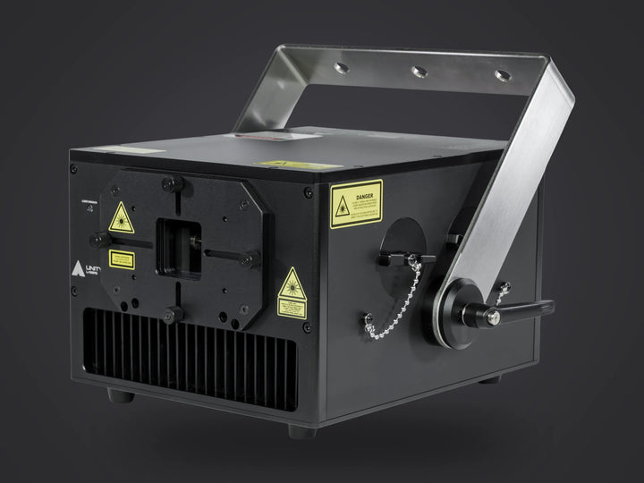 Unity Elite 10 PRO FB4 IP65 RGB laser projector, front three-quarter view