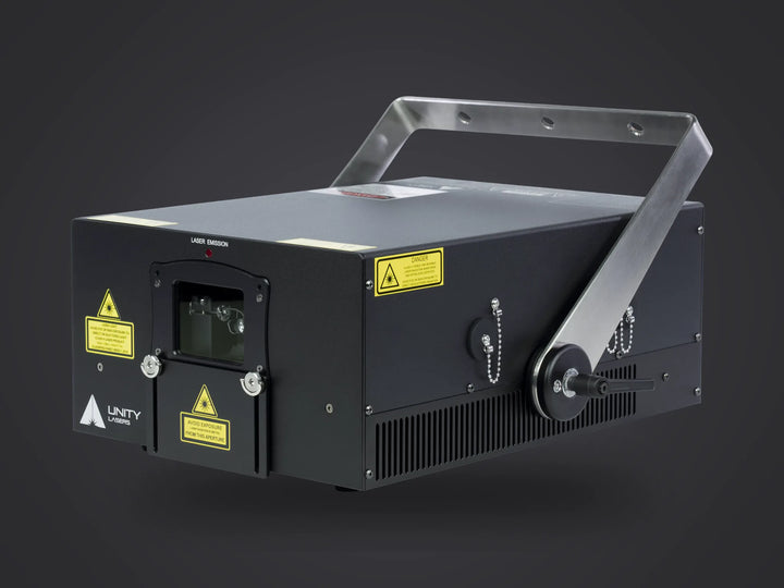 Unity Raw 10 FB4 RGB laser projector, front three-quarter view