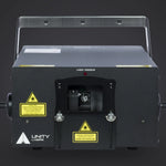 Unity Raw 10 FB4 front: aperture, laser emission label and Unity logo