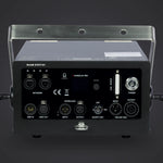 Unity Raw 10 FB4 rear panel: Ethernet ports, DMX in/out, OLED display, interlock, safety key, power