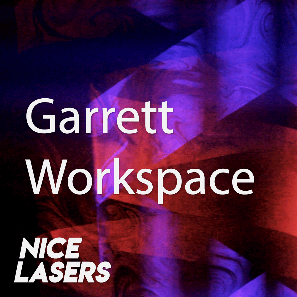 Vibrant laser beams in action, showcasing the creative potential of Nice Lasers Beyond Cue Workspace by Garrett Gosting.