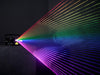 Wave of rainbow colorful laser beams from the Unity Raw 1.7, a laser created for beginners, DJs, Nightclubs, living rooms, and bedrooms